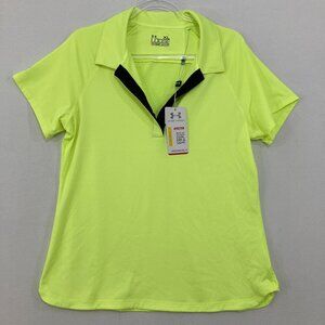 New Under Armour size XL Women's Lime Green Golf Fit Short Sleeve Active Top